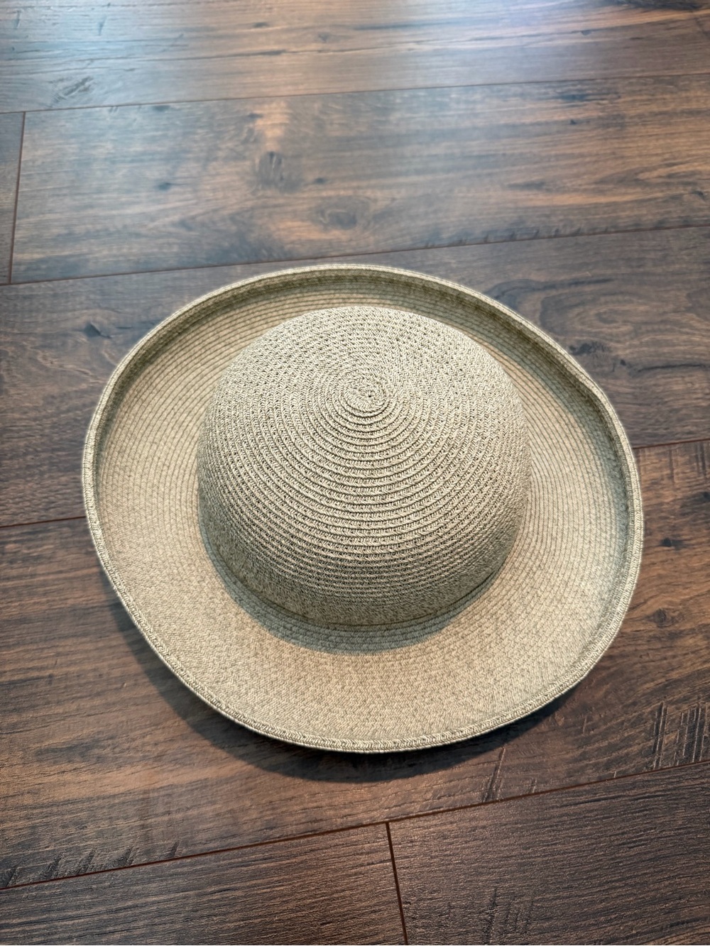 ERIC JAVITS Sun Hat Squishee Straw Packable Travel Wide Brim UPF 50+ Khaki Green - Picture 3 of 9